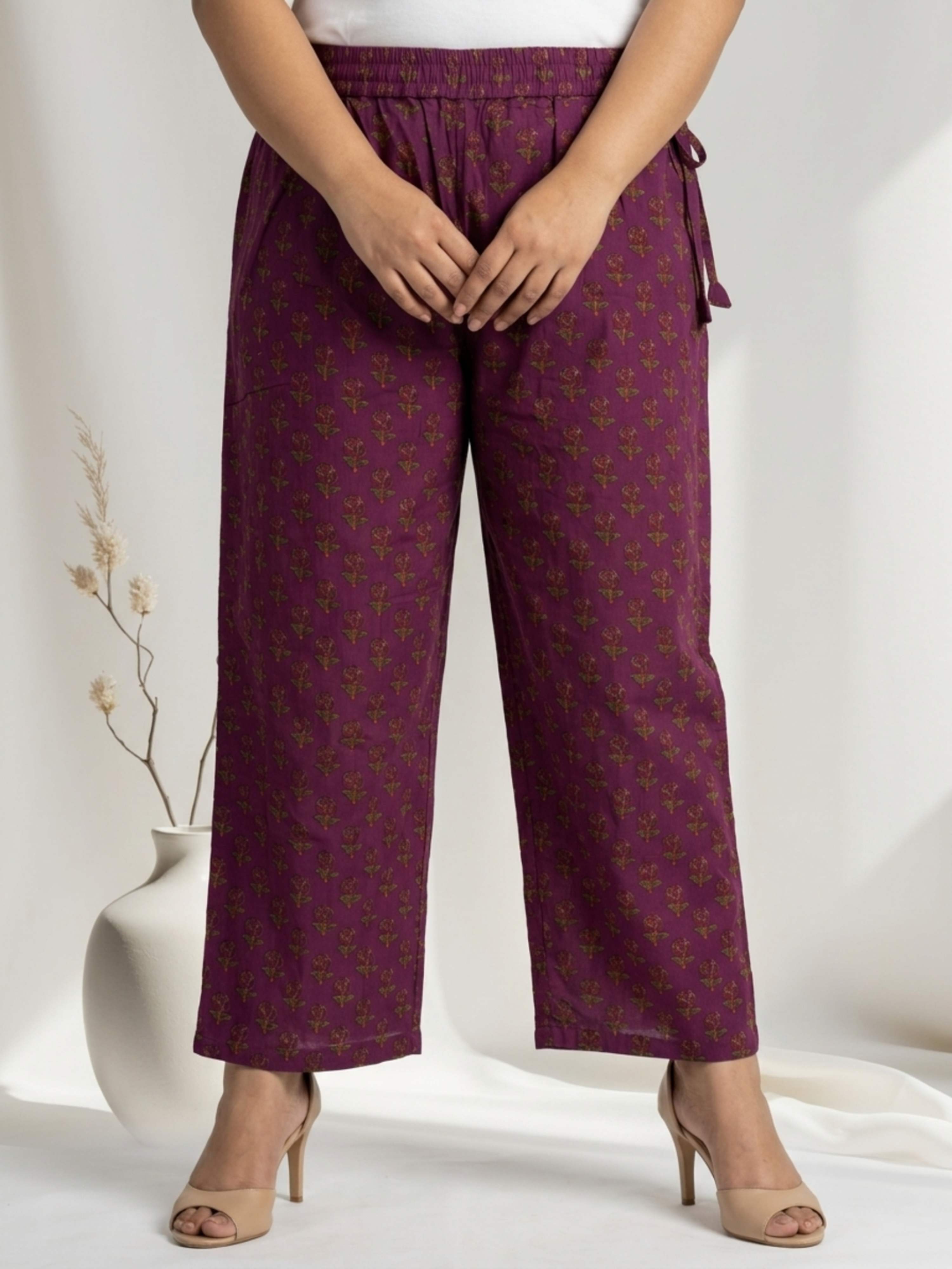 PLUM GARDEN ETHNIC ELEGANCE COTTON SUIT SET
