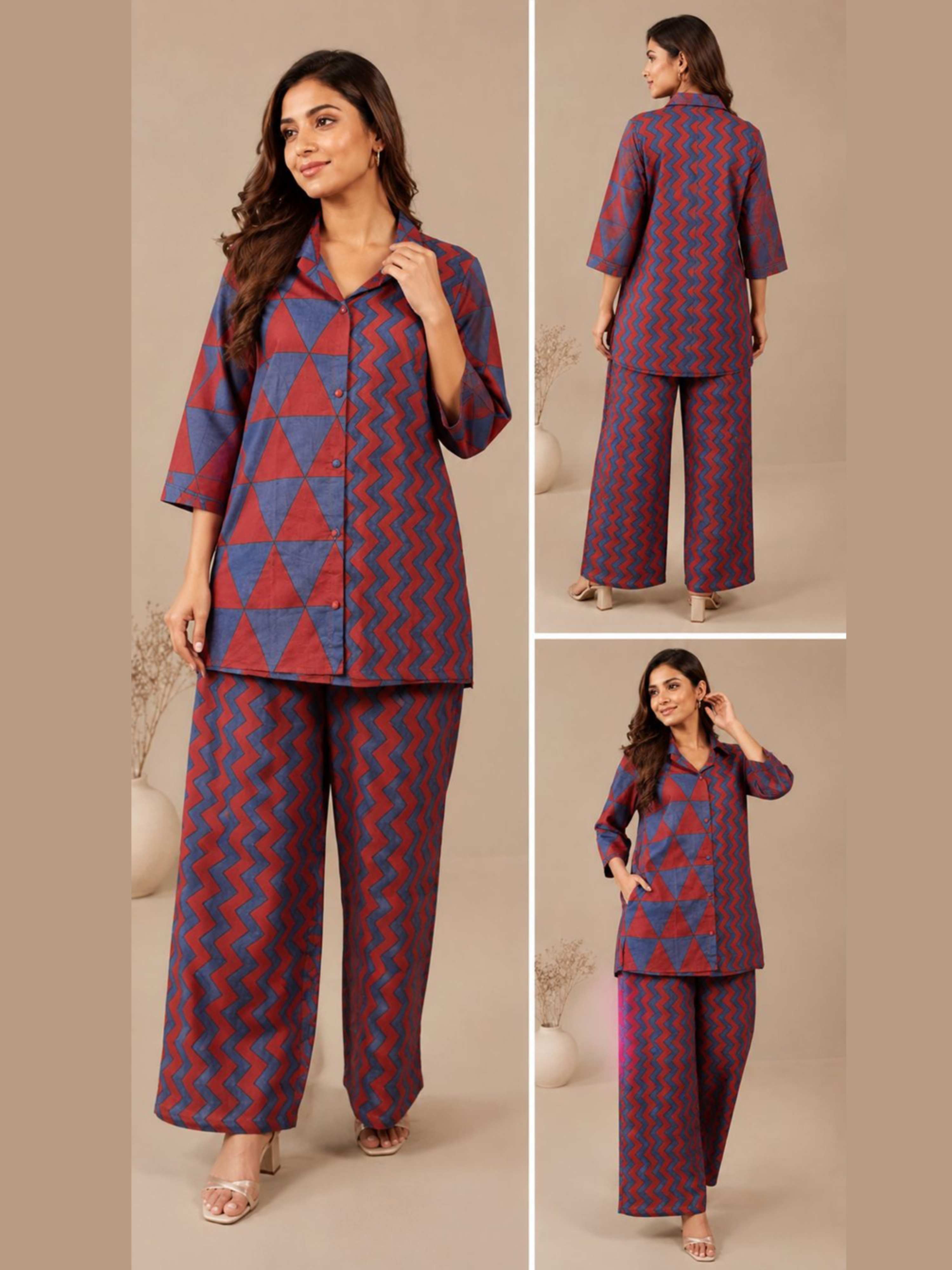 TRIBAL ZIGZAG STATEMENT PURE COTTON CO-ORD SET