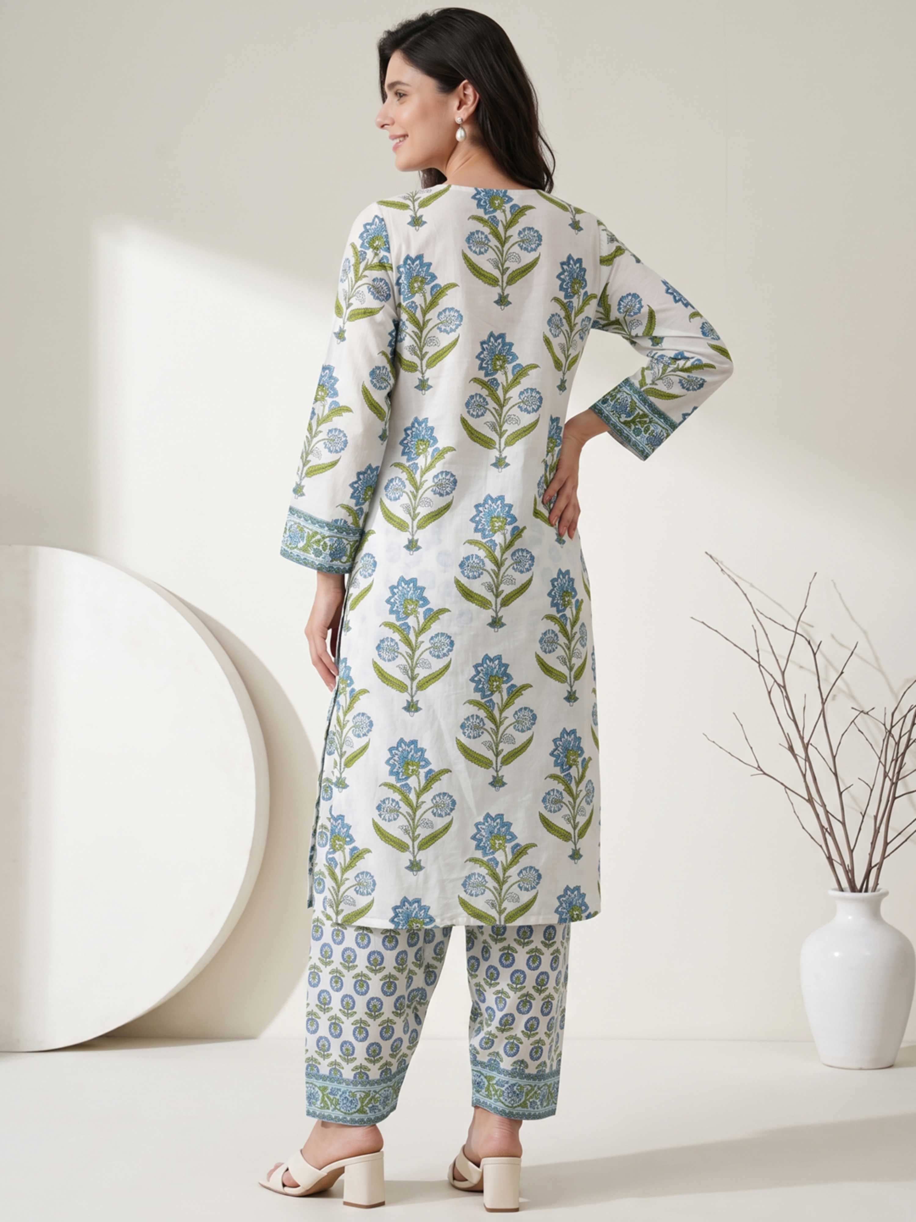 SPRING BLOSSOM TRADITIONAL COTTON SUIT WITH DUPATTA